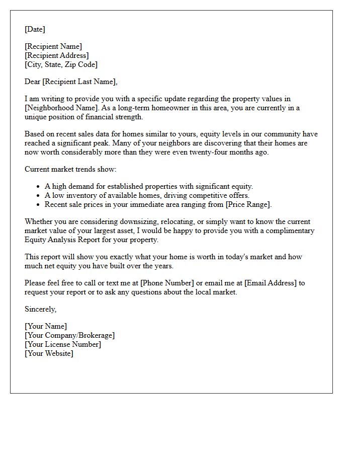 High-Equity Homeowner Market Update Letter