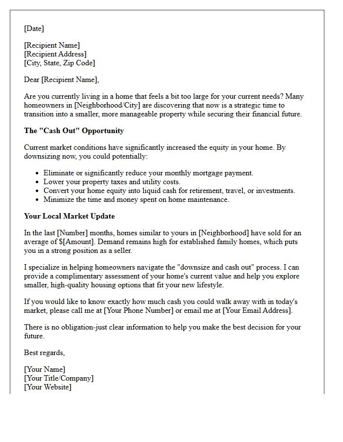 Downsize And Cash Out Market Update Letter