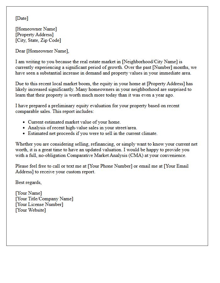 Local Market Boom Equity Evaluation Letter