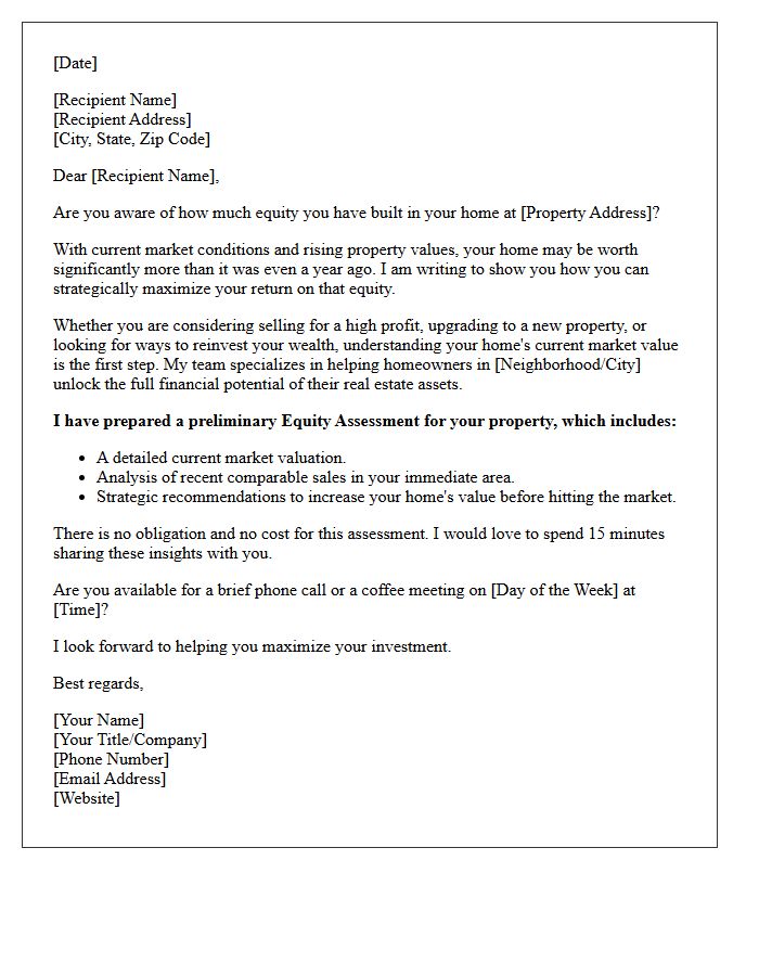 Maximize Your Home Equity Return Letter