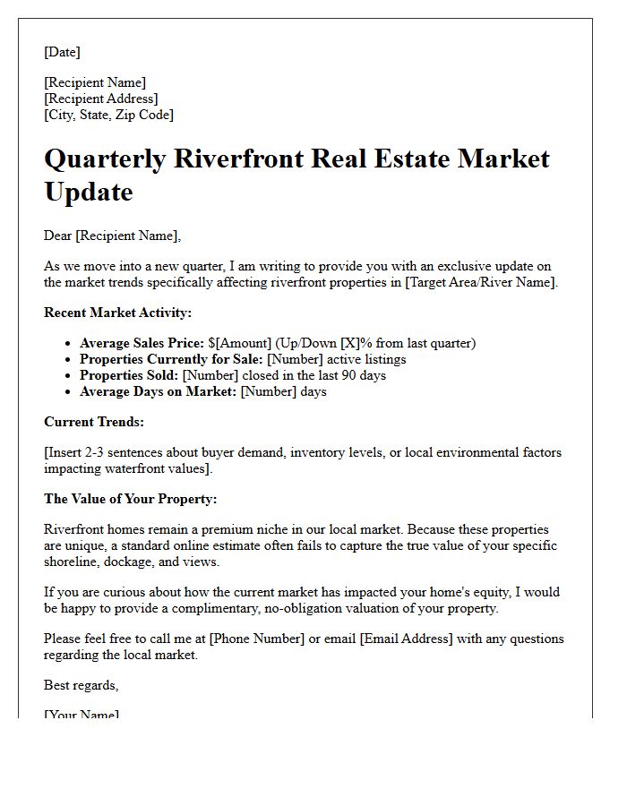Riverfront Property Quarterly Market Letter