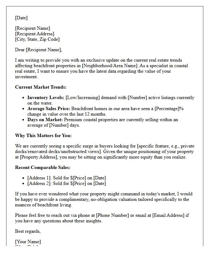 Beachfront Property Market Insights Letter
