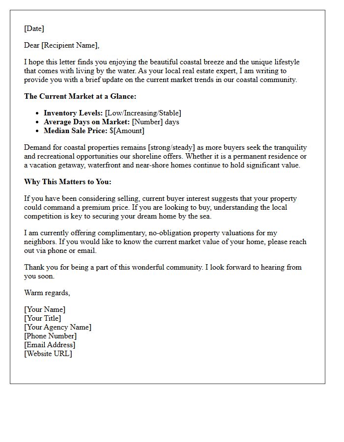 Coastal Living Real Estate Update Letter