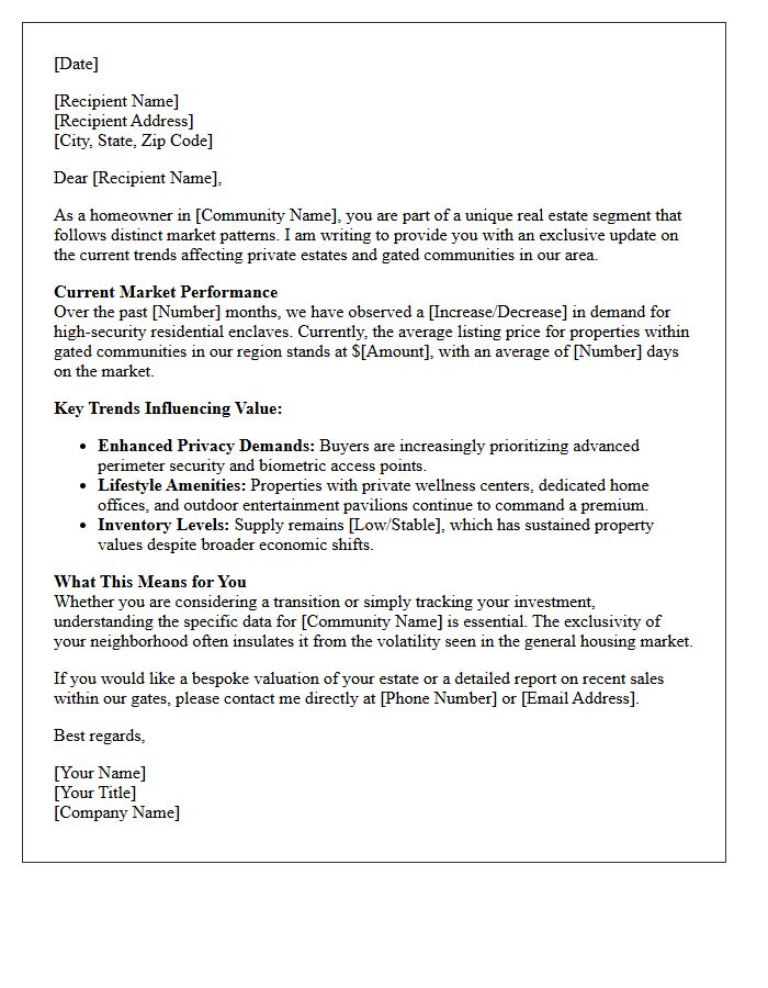 Private Estate and Gated Community Market Trends Letter