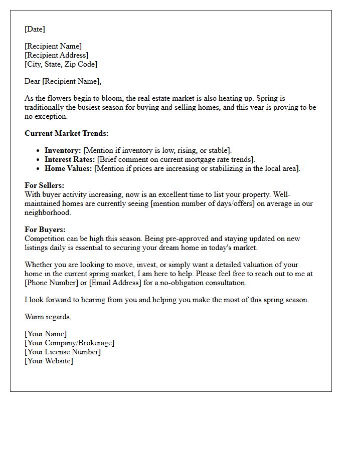 Spring Real Estate Market Overview Letter