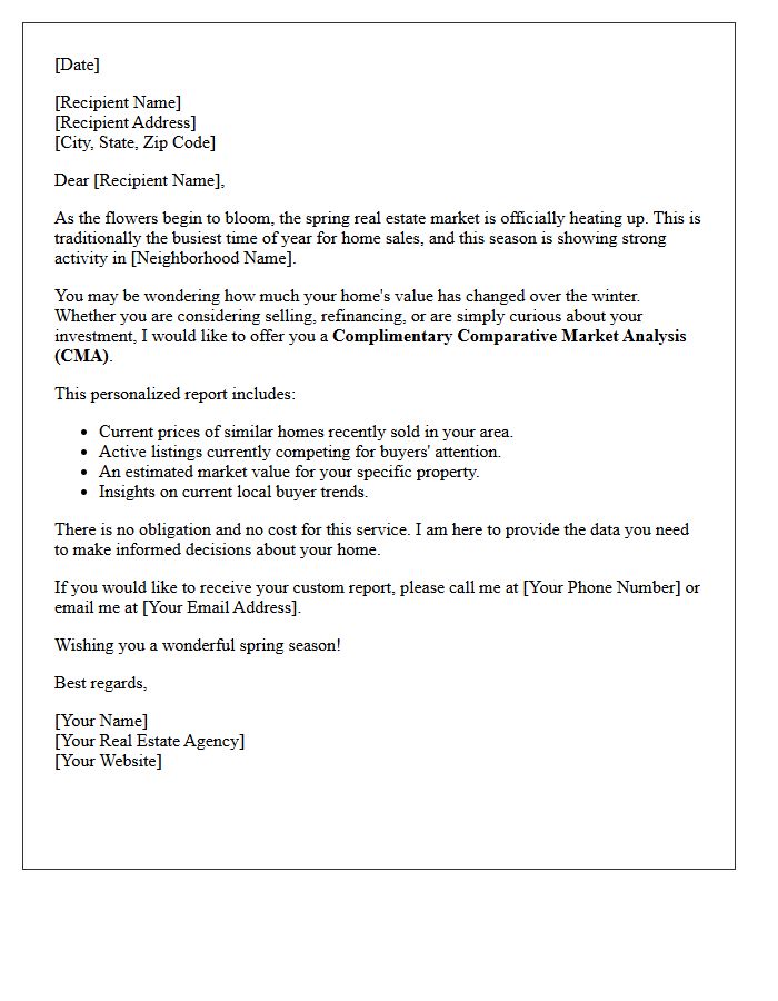 Comparative Market Analysis Spring Letter