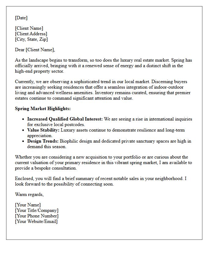 Luxury Real Estate Spring Update Letter