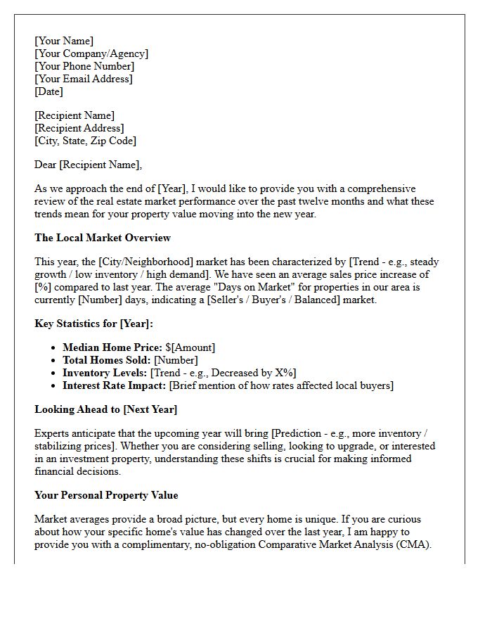 Comprehensive Year-End Real Estate Market Review Letter