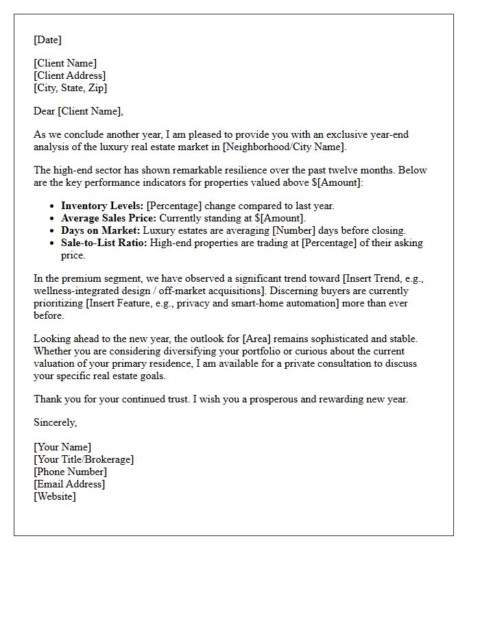 Year-End Luxury Real Estate Market Analysis Letter