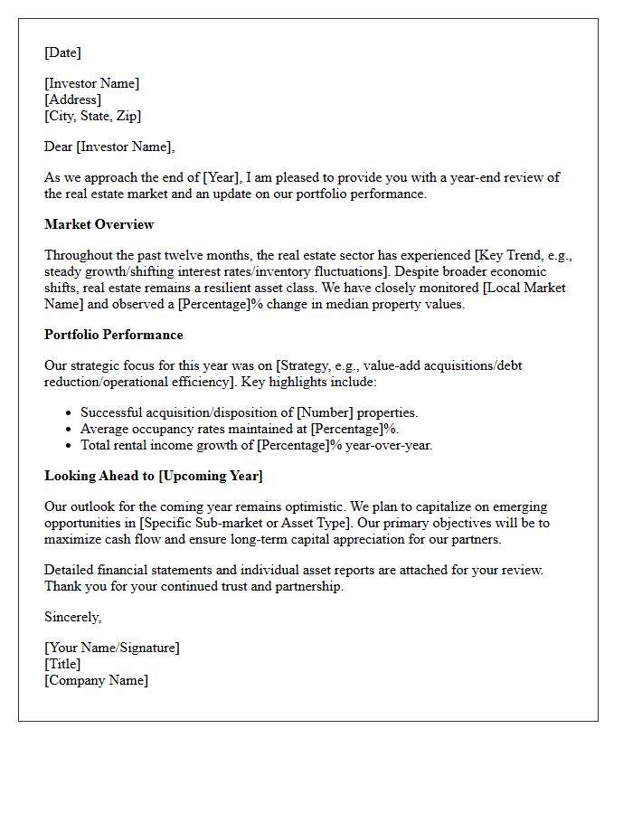 Real Estate Investor Year-End Market Review Letter