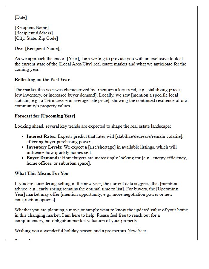 Year-End Real Estate Market Trends Forecast Letter