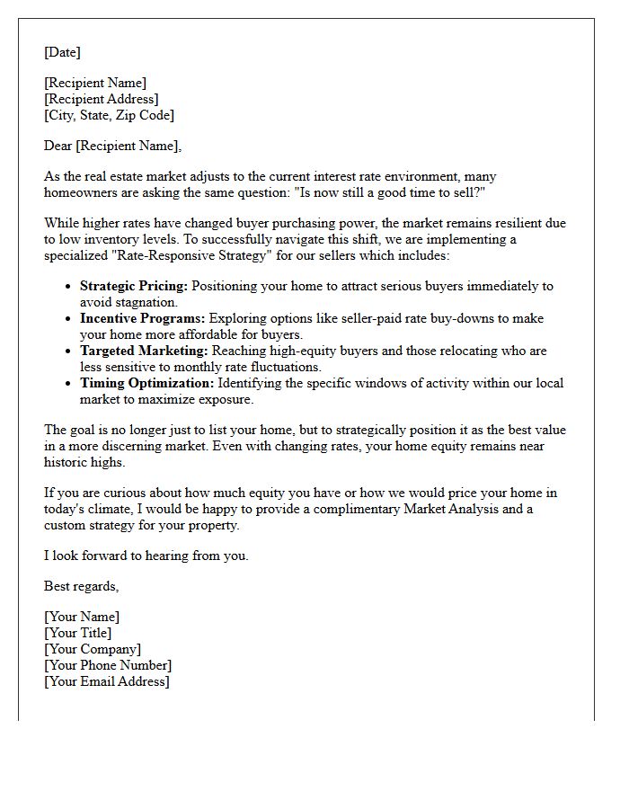 Seller Strategy Amidst Changing Interest Rates Market Letter