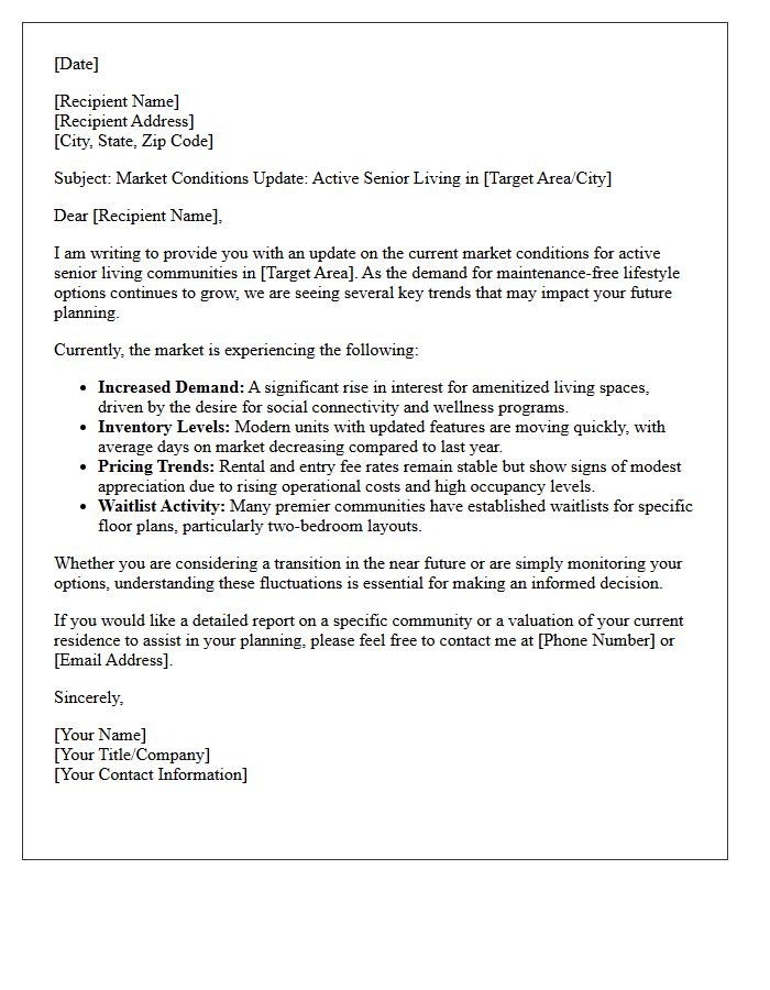 Active Senior Living Market Conditions Letter