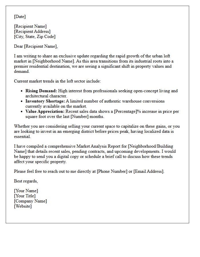 Emerging Urban Loft Neighborhoods Market Letter