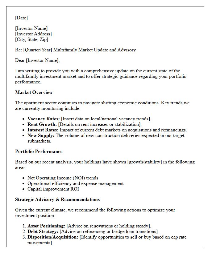 Apartment Investor Market Update And Advisory Letter