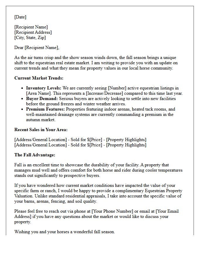 Fall Equestrian Property Market Update Letter