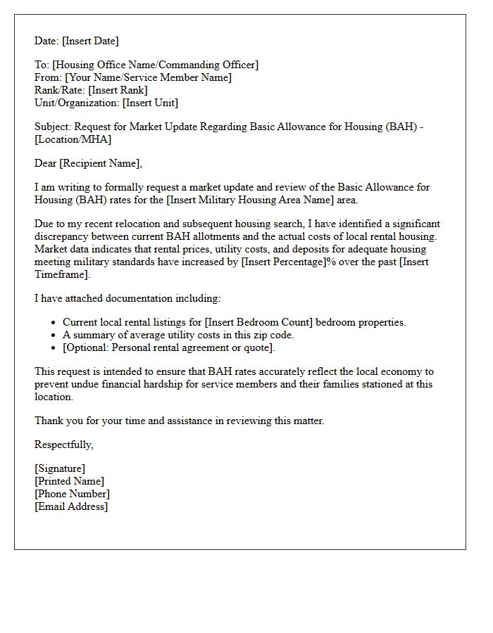 Basic Allowance For Housing Relocation Market Update Letter