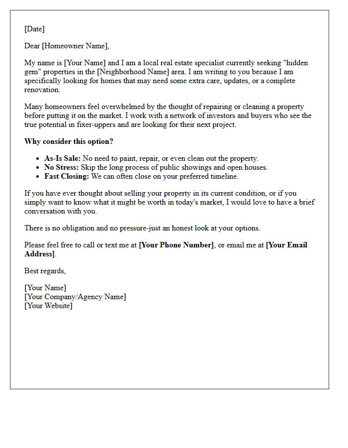 Hidden Gem And Fixer-Upper Market Letter