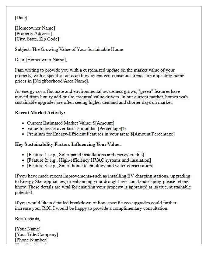 Eco-Conscious Property Value Update Letter