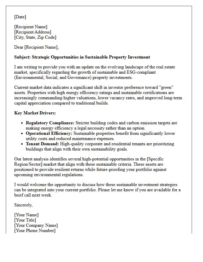 Sustainable Property Investment Market Letter