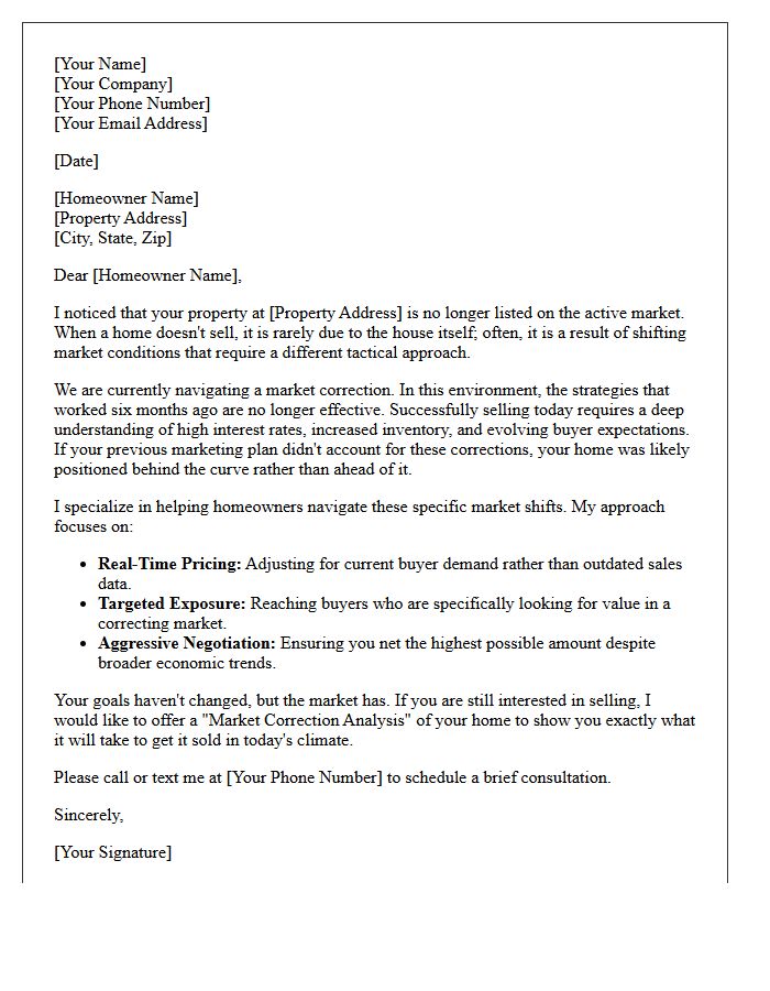 Navigating Market Corrections With Your Expired Listing Letter