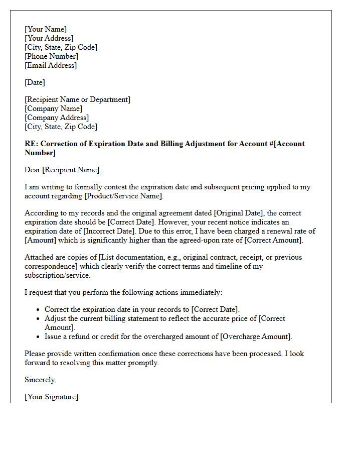 Overcoming An Overpriced Expiration With A Correction Letter