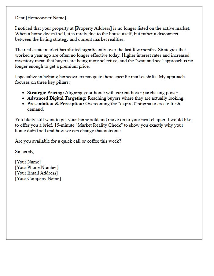 Current Market Realities And Your Expired Home Letter