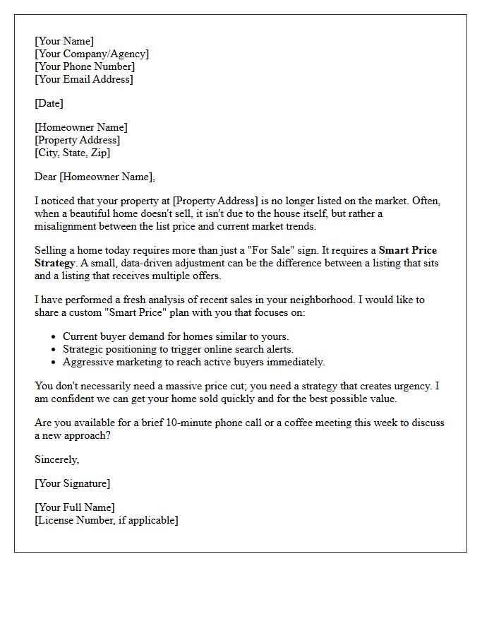Smart Price Adjustments For Your Expired Property Letter