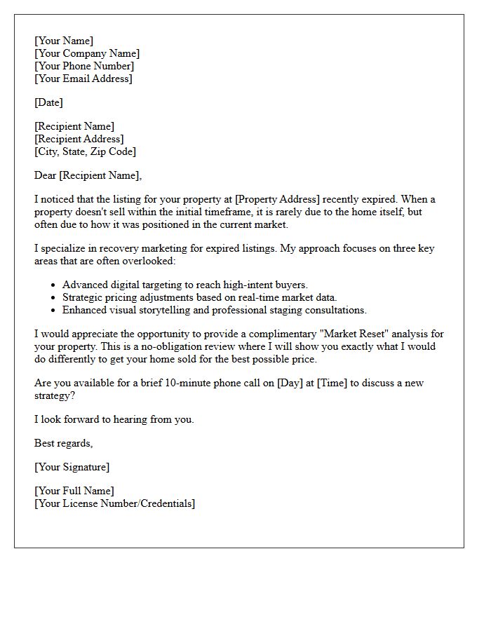 Professional Marketing Recovery Expired Letter