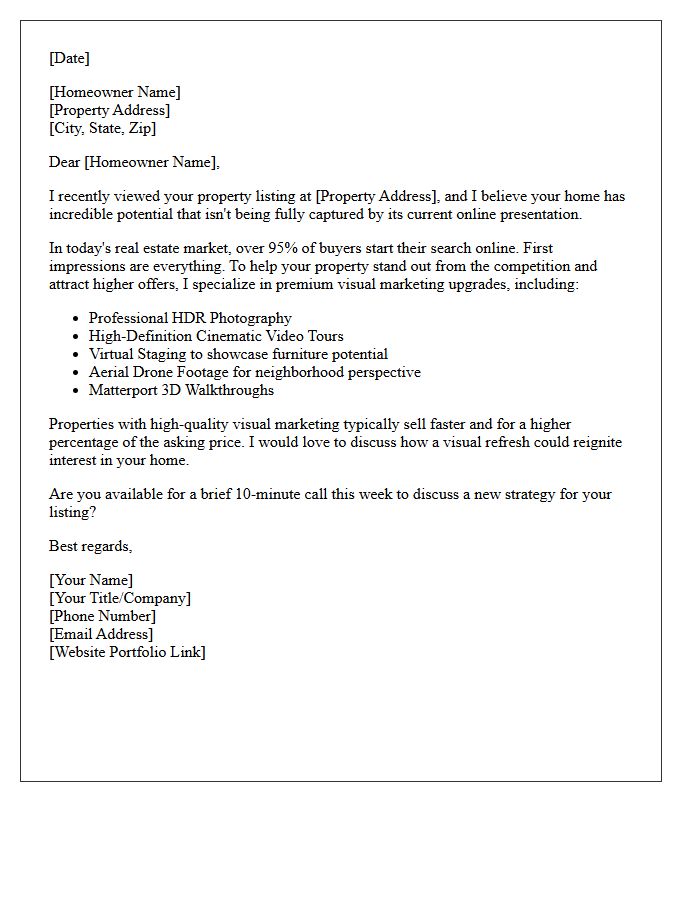 Visual Marketing Upgrade Real Estate Letter
