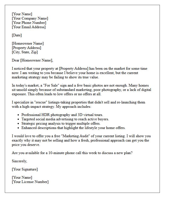 Substandard Marketing Rescue Real Estate Letter