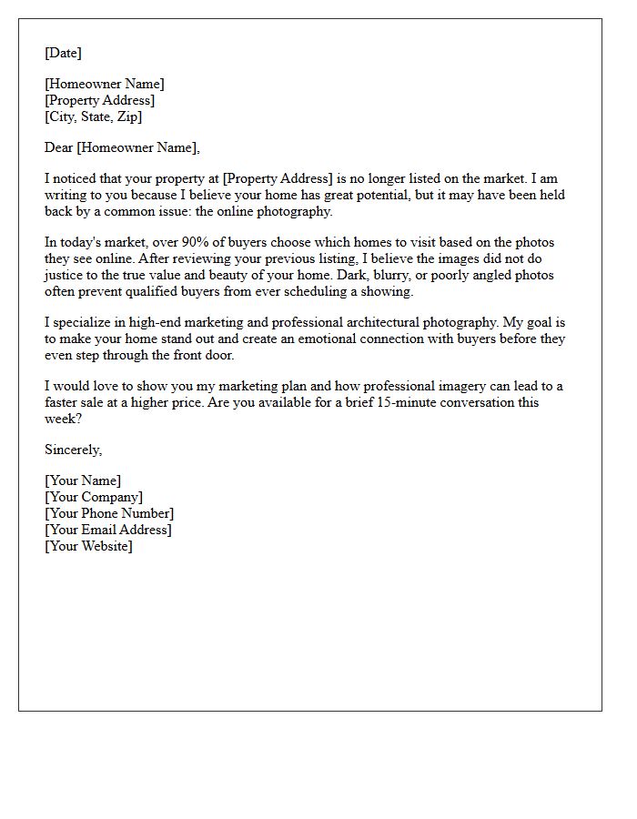 Poor Picture Remedy Expired Listing Letter