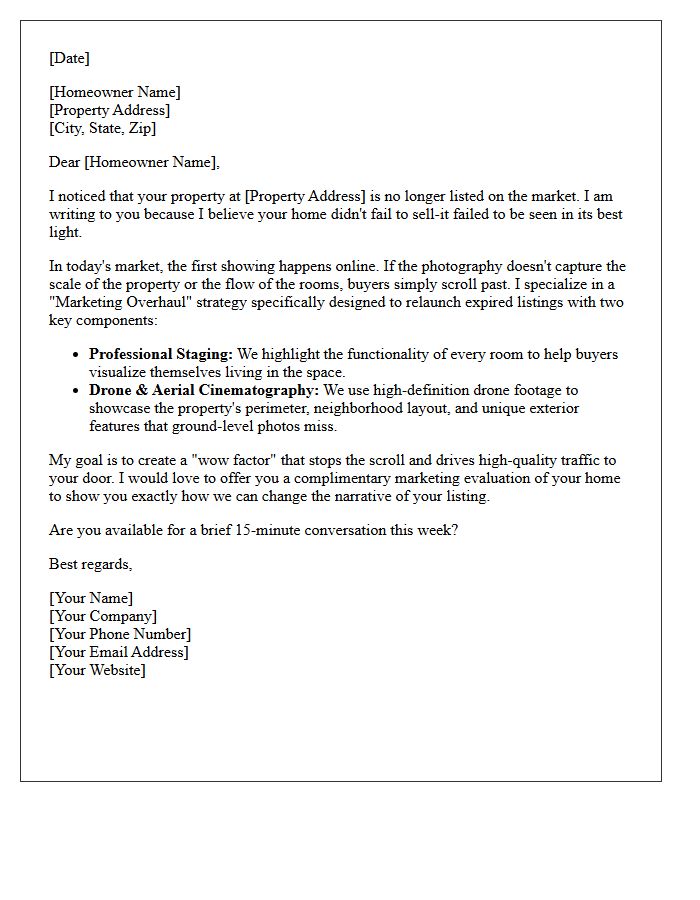 Drone and Staging Marketing Overhaul Expired Letter