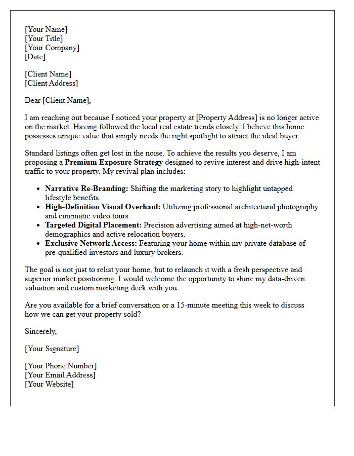 Premium Exposure and Marketing Revival Letter