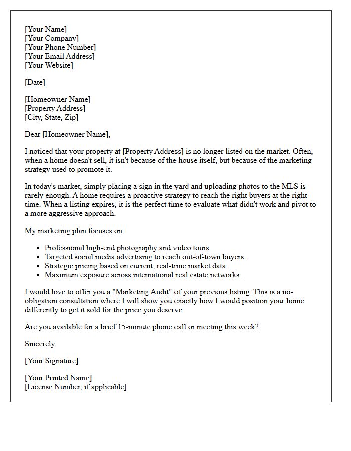 The Right Marketing Strategy Expired Home Letter