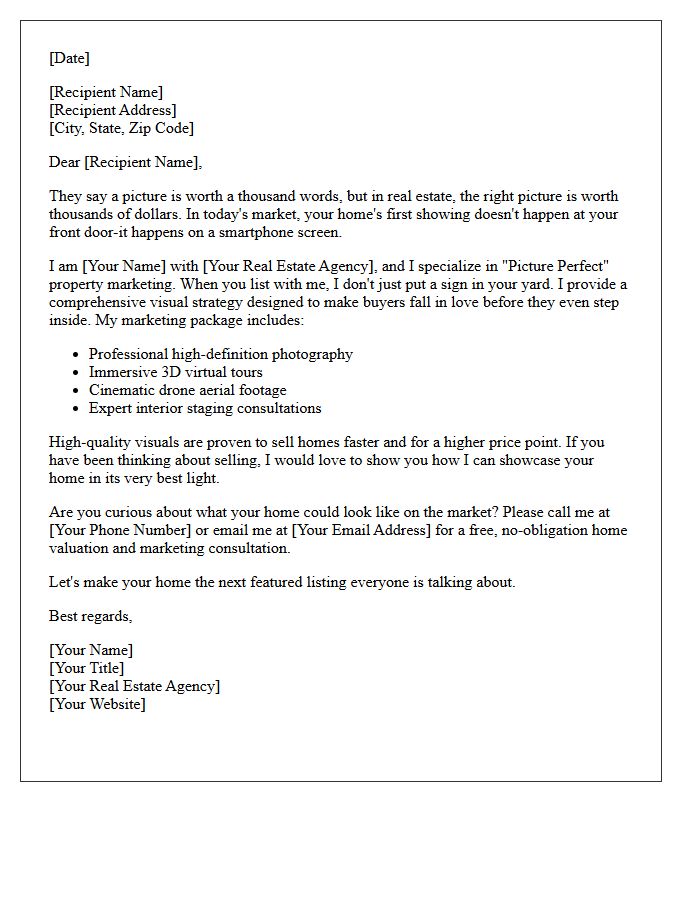 Picture Perfect Real Estate Marketing Letter