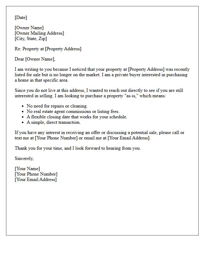 Non-Resident Owner Expired Property Direct Buyer Letter