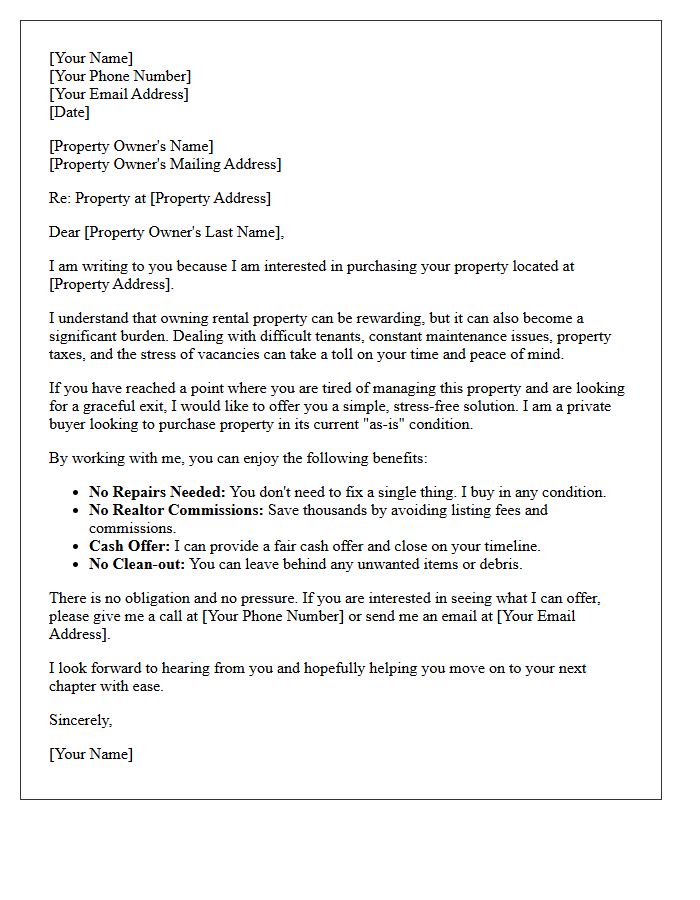 Tired Landlord Relief Letter