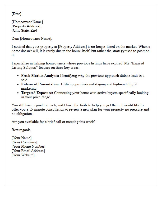 Expired Listing Solutions Letter