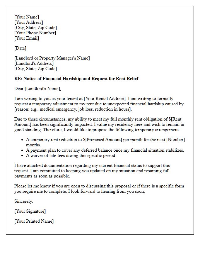 Landlord Burden Relief Letter