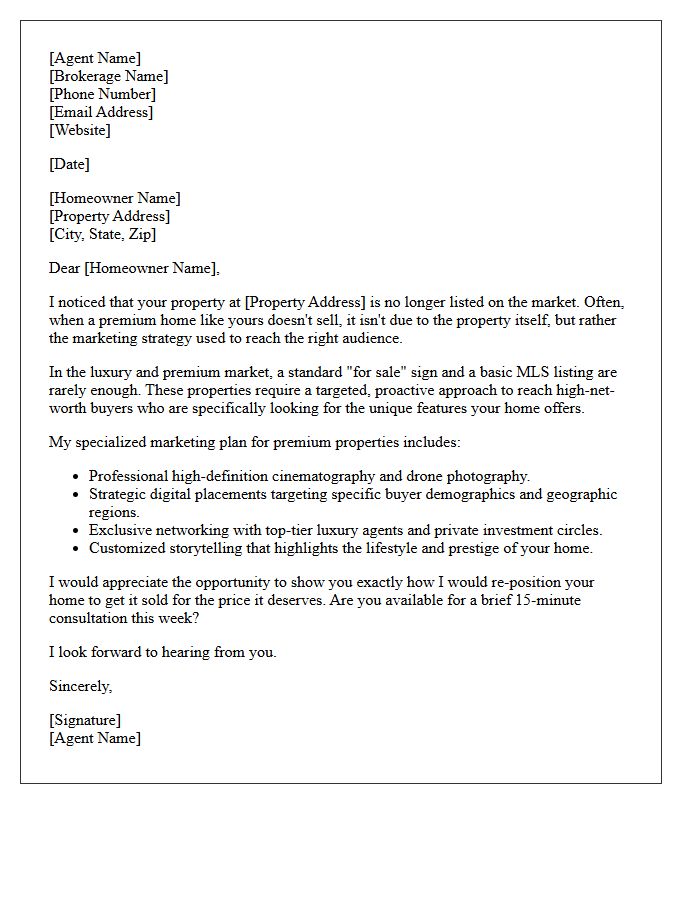 Premium Property Target Marketing Expired Letter