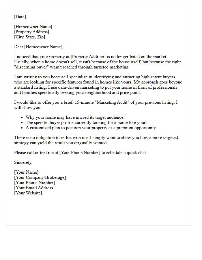Discerning Buyer Target Marketing Expired Letter