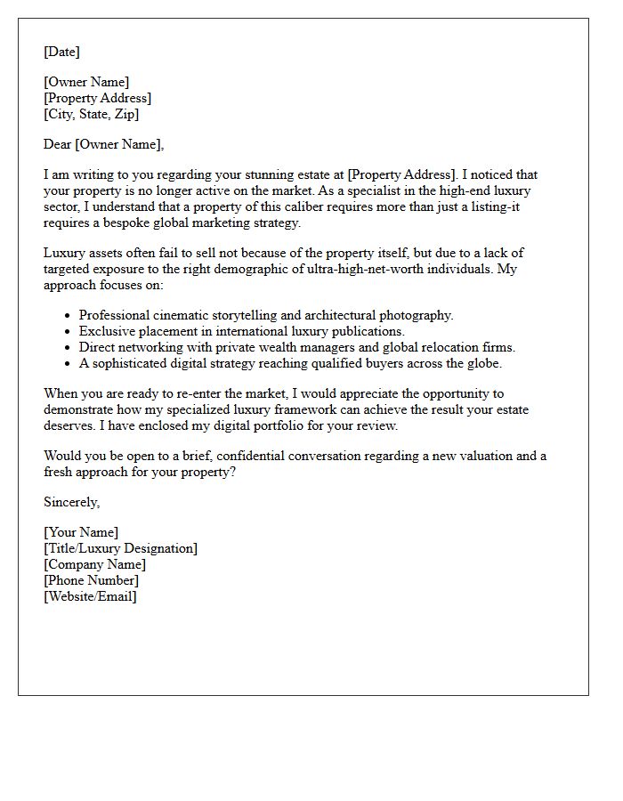 Luxury Estate Market Re-Entry Expired Letter
