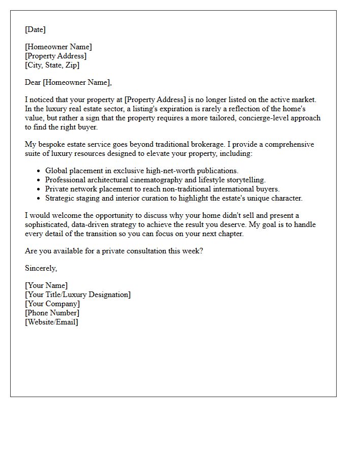 Luxury Estate Concierge Service Expired Letter