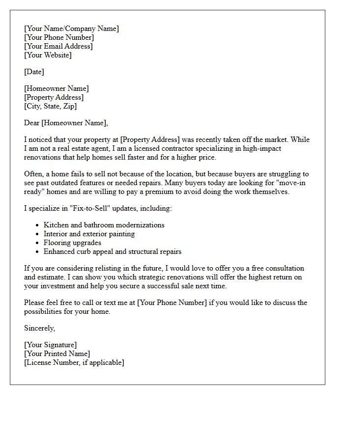 Contractor Special Renovation Potential Expired Letter