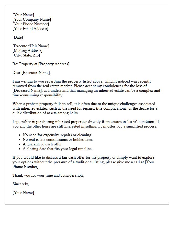 Probate And Inherited Estate Expired Letter