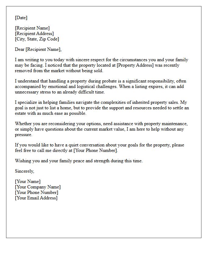 Compassionate Expired Listing Probate Letter