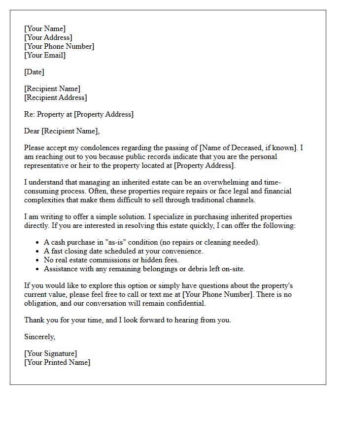 Resolving Your Unsold Inherited Estate Letter