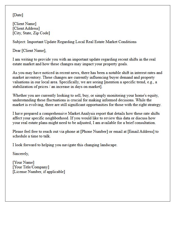 Real Estate Market Rate Shift Update Letter