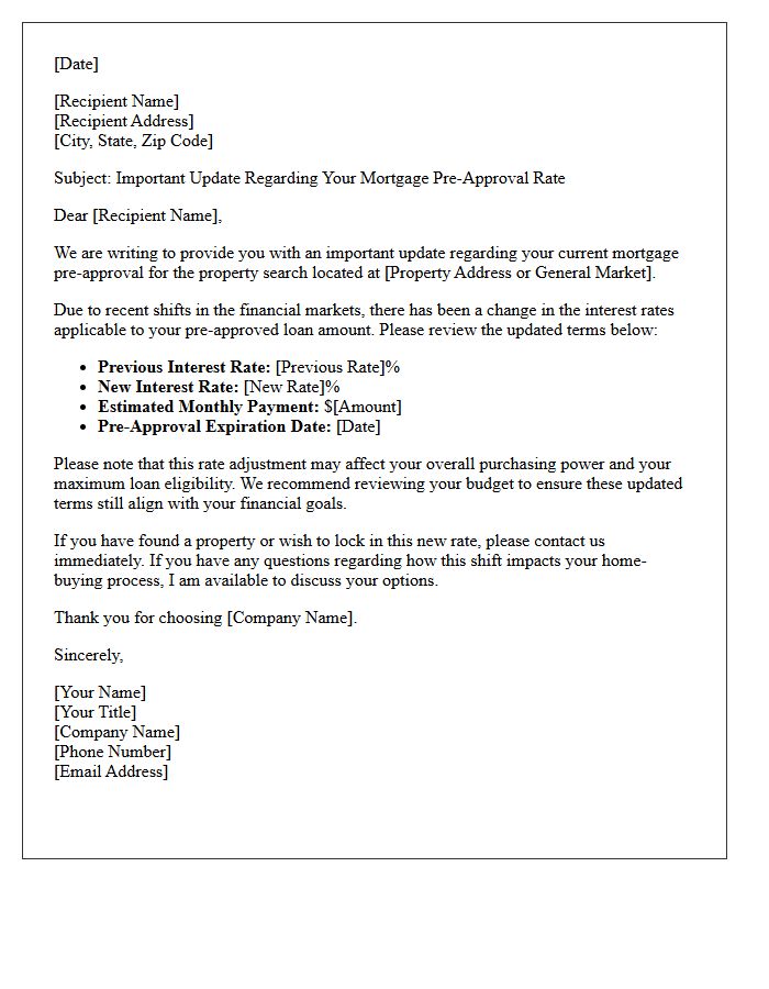 Updated Pre-Approval Rate Shift Notification Letter